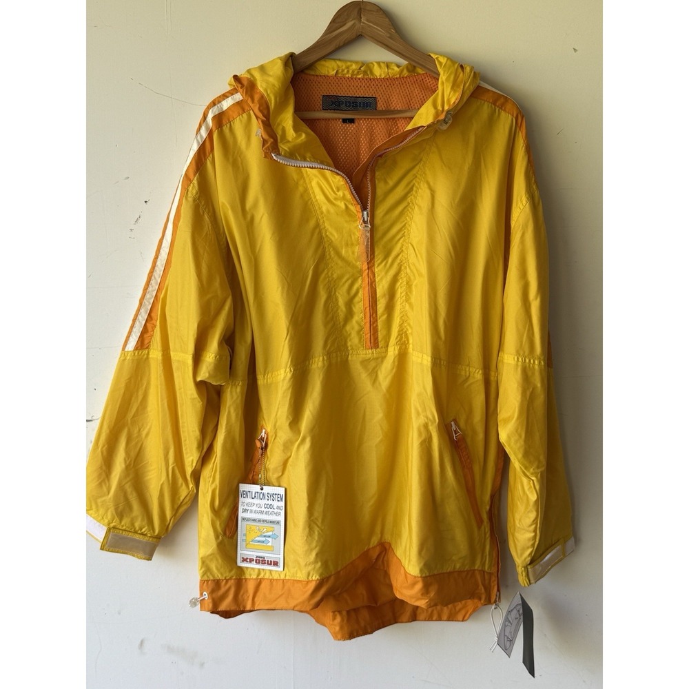 VTG. Rain/Run/Hike Jacket Zero Xposur Yellow/Black - Water Repellent‎ Large NWT